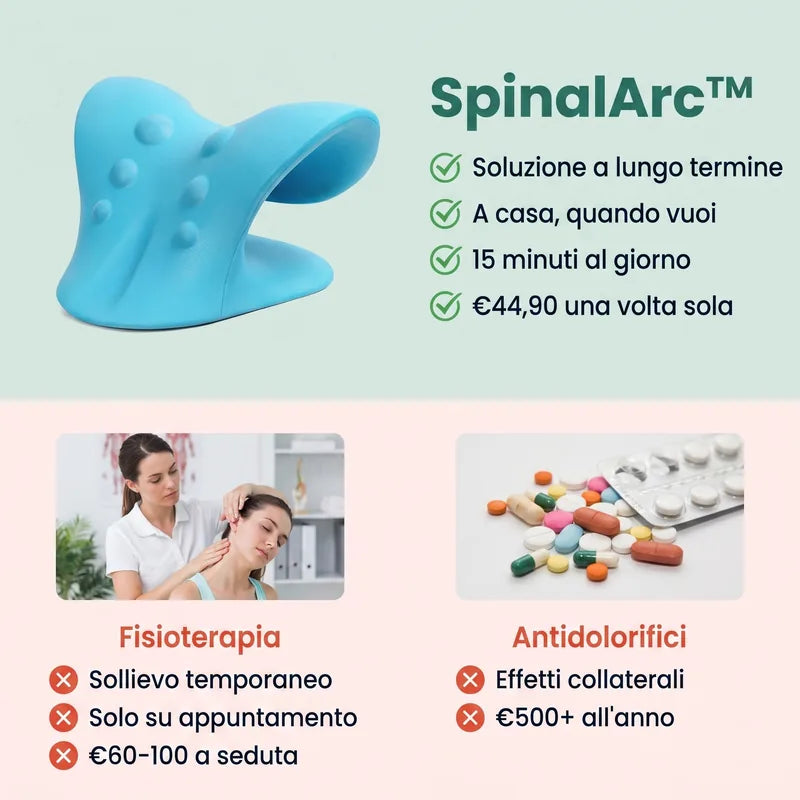 SpinalArc™- Un arco. Il tuo peso. Le tue vertebre finalmente decompresse.